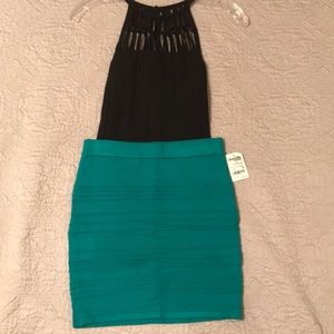 NWT Charlotte Russe teal mini skirt